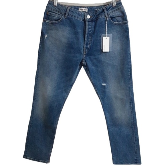 Warp+weft CDG Paris cigarette women high rise button fly jean  31 Casual retro - Picture 9 of 13